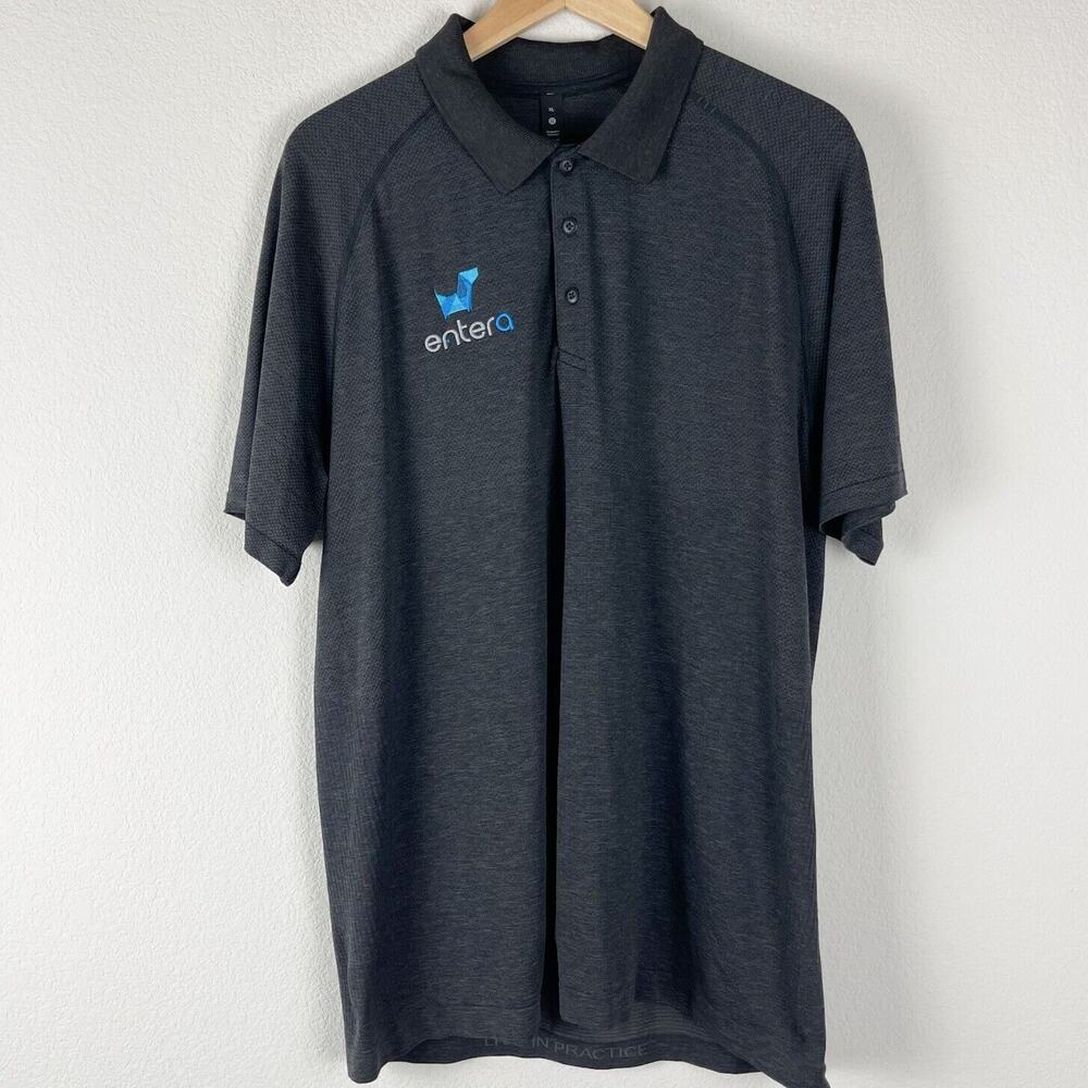 Lululemon Metal Vent Tech Polo Shirt Mens‎ XL Gray Short Sleeve Golf Gym Entera